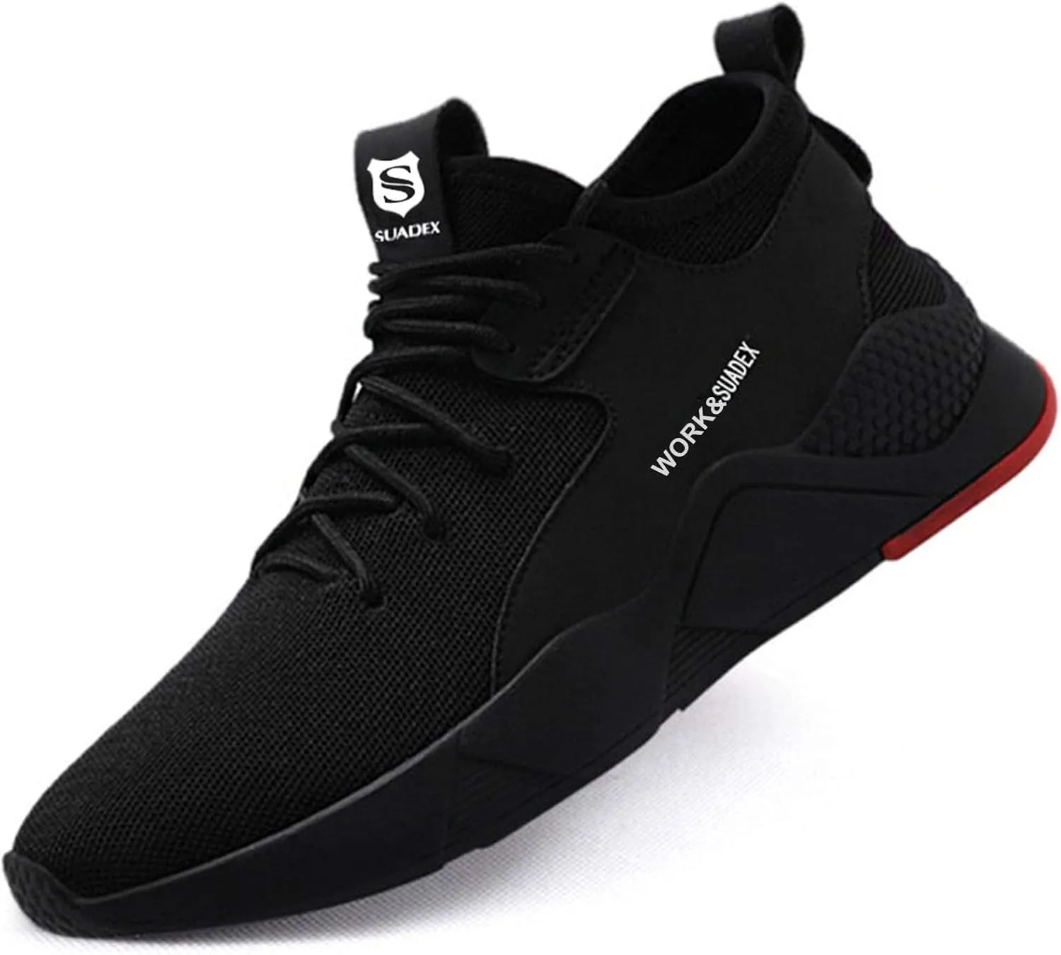SUADEX Steel Toe Shoes for Women Men, Anti Slip Safety Shoes Breathable Lightweight Puncture Proof Work Construction Sneakers