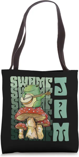 Swamp Jam Frog Toad Banjo Tote Bag