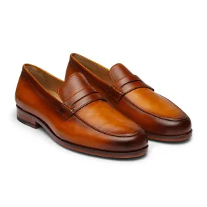 Tan Handpainted Patina Penny Loafer