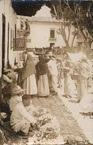 Taxco Residents on Street Taxco, Mexico Original Antique Postcard