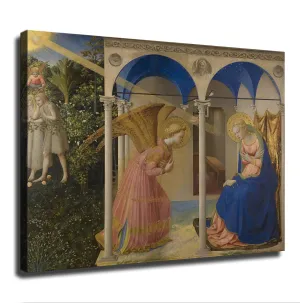 The Annunciation By Fra Angelico Poster Canvas Wall Art Painting Print Painting Suitable for Bedroom Dormitory Living Room and Other Wall Decoration (16×20inch_Framed)