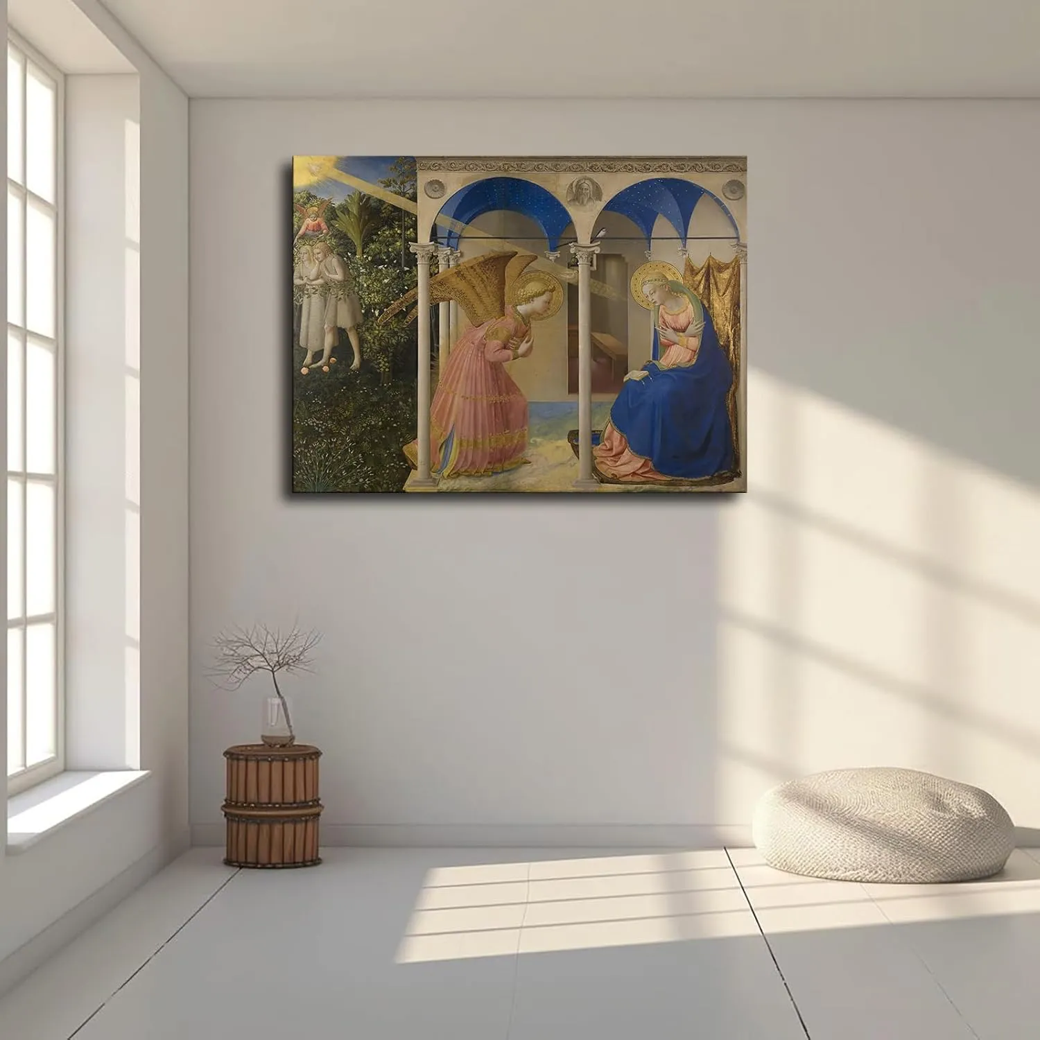 The Annunciation By Fra Angelico Poster Canvas Wall Art Painting Print Painting Suitable for Bedroom Dormitory Living Room and Other Wall Decoration (16×20inch_Framed)