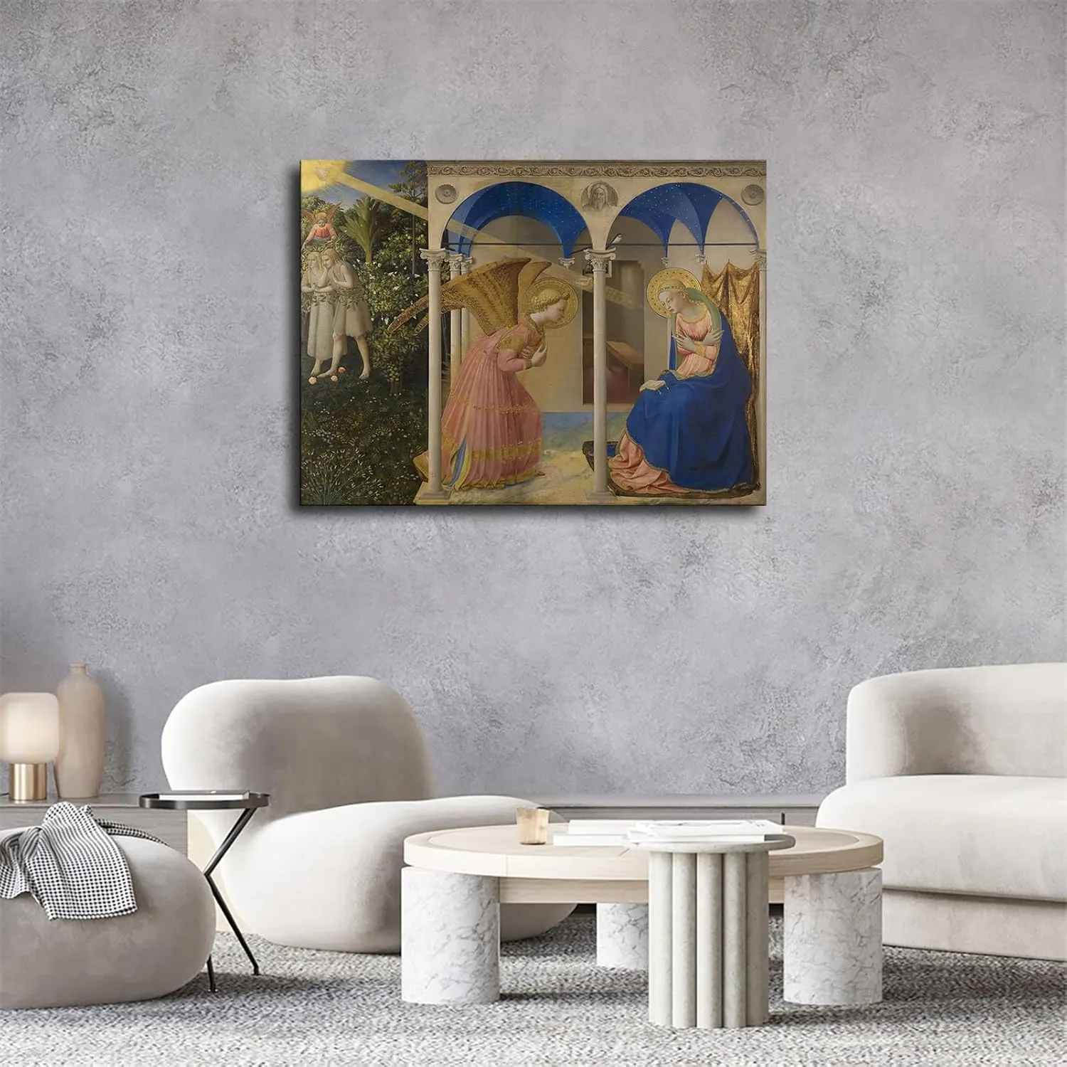 The Annunciation By Fra Angelico Poster Canvas Wall Art Painting Print Painting Suitable for Bedroom Dormitory Living Room and Other Wall Decoration (16×20inch_Framed)