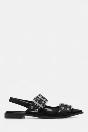 THERAPY Matilda Pointed Flat Black Patent