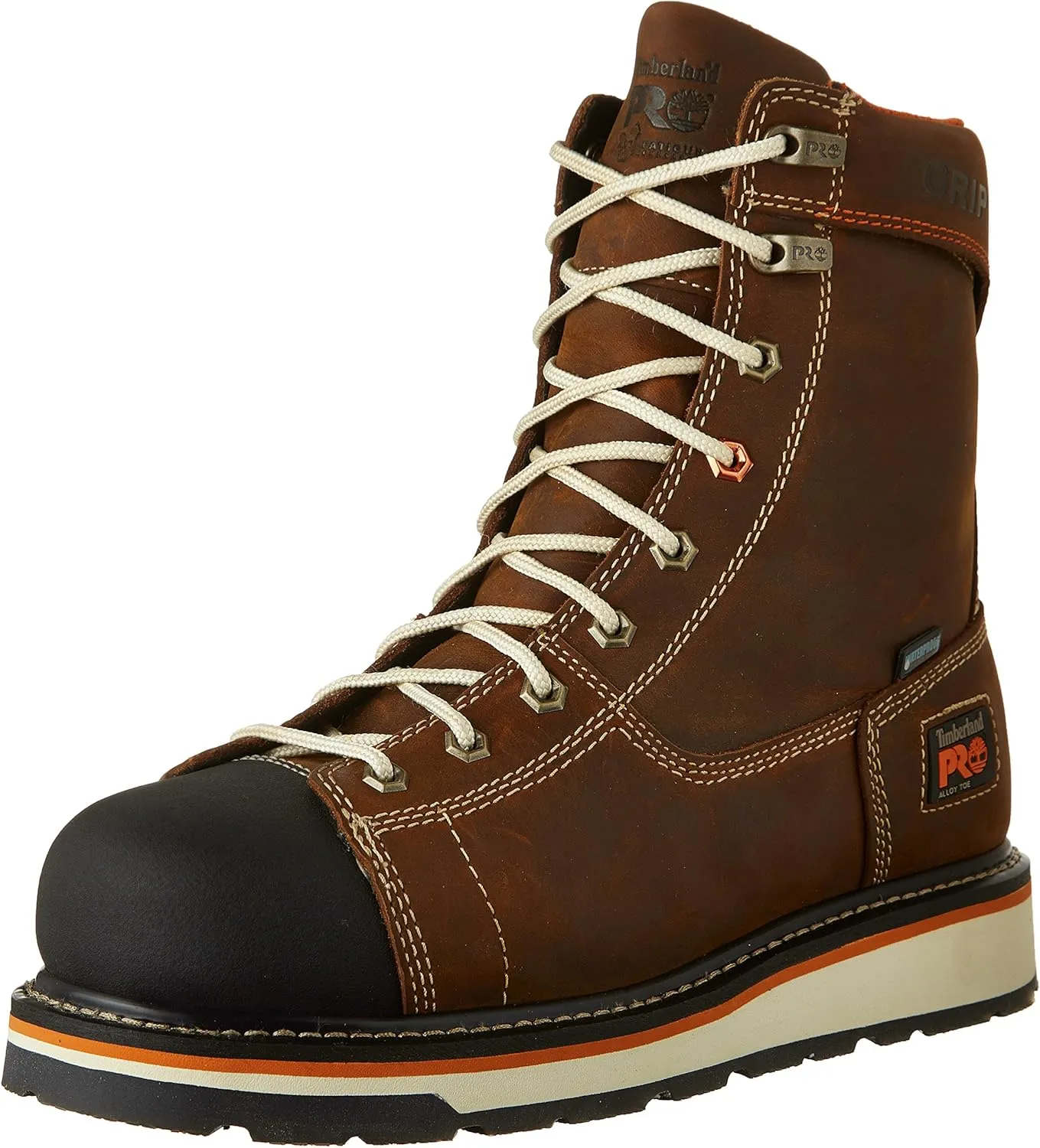 Timberland Pro - Mens Gridworks 8â€ Alloy Safety Toe Waterproof Boot, Size: 10 2E US, Color: Brown
