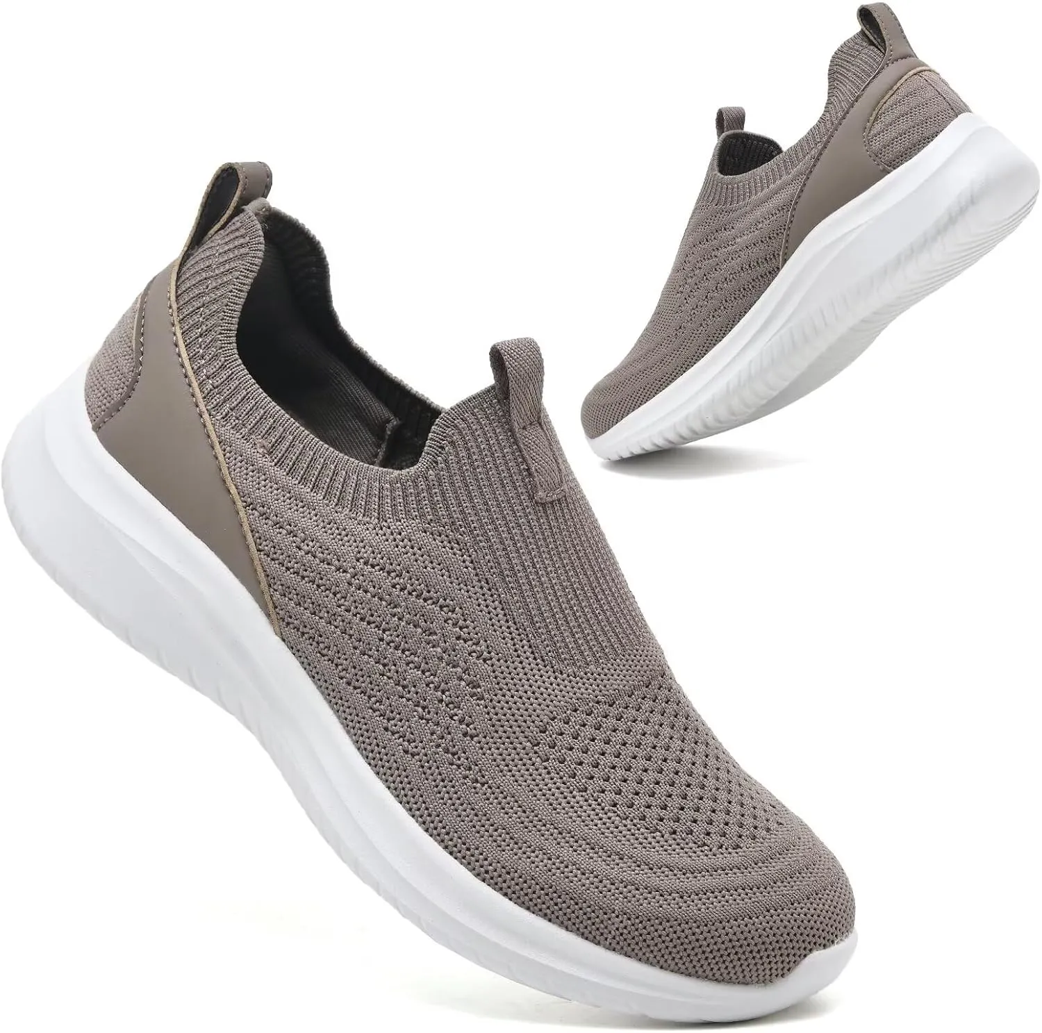 TIOSEBON Women's Walking Tennis Shoes Knit Comfortable Slip on Breathable Mesh Lightweight Sneaker