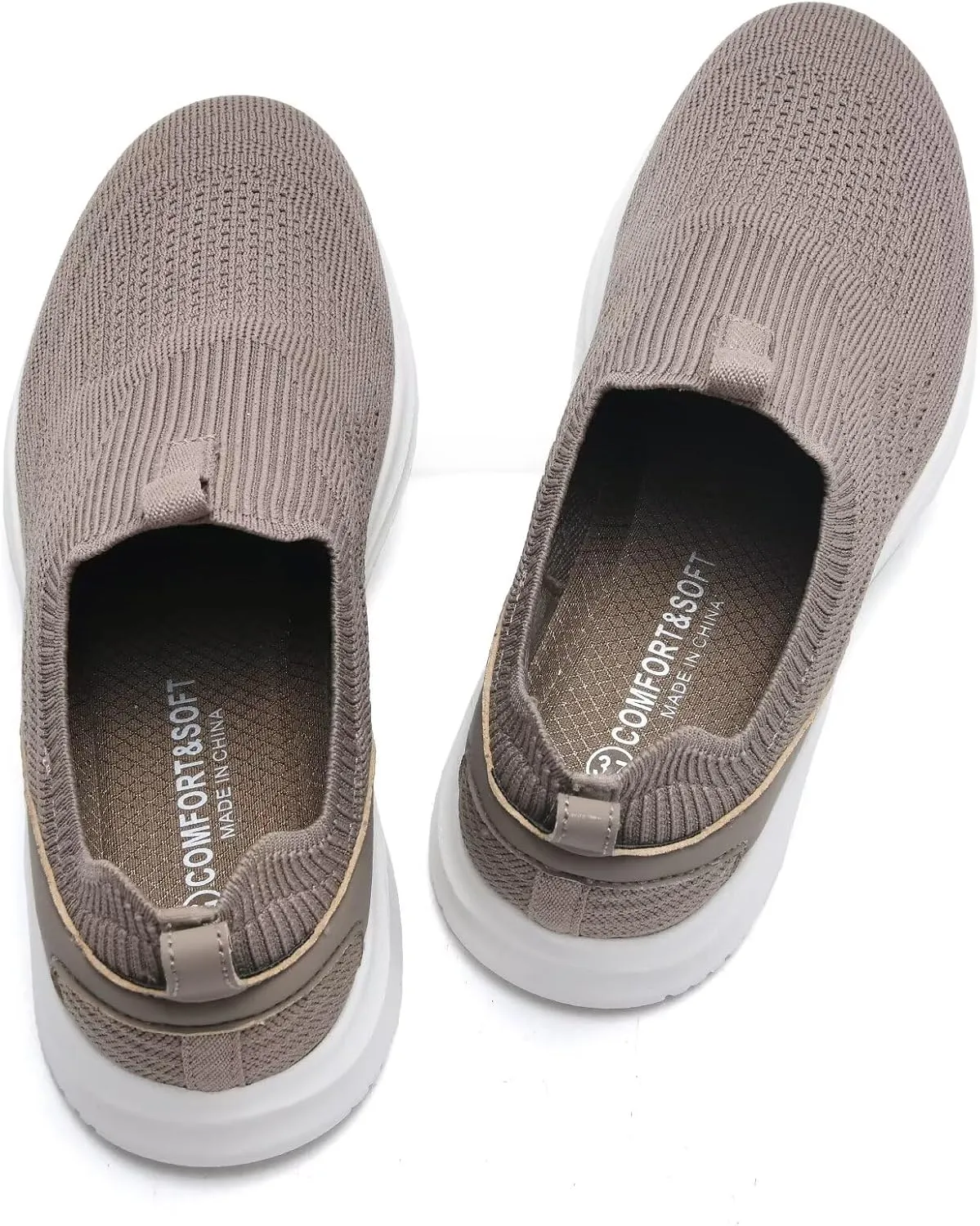 TIOSEBON Women's Walking Tennis Shoes Knit Comfortable Slip on Breathable Mesh Lightweight Sneaker