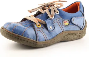 TMA EYES Ladies' Hand-Sewn Thread Genuine Leather Flat Wide-Toe Sports Casual Shoes