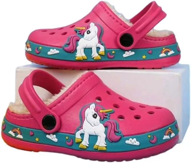 Toddler Hollowed-Out Slip-Ons Featuring A Unicorn Design Pink