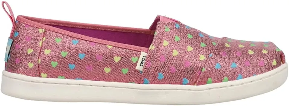 TOMS Kids Girls Alpargata Glitter Slip On Flats Casual - Purple