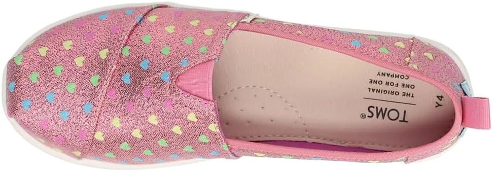 TOMS Kids Girls Alpargata Glitter Slip On Flats Casual - Purple