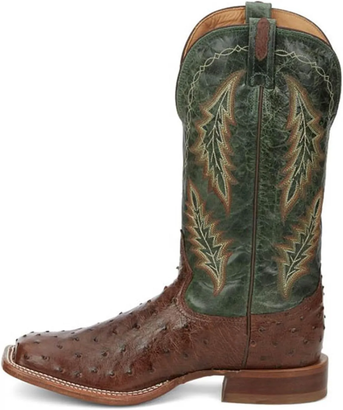 Tony Lama Men's Hayden Exotic Full Quill Ostrich Western Boot Broad Square Toe - Ep8270