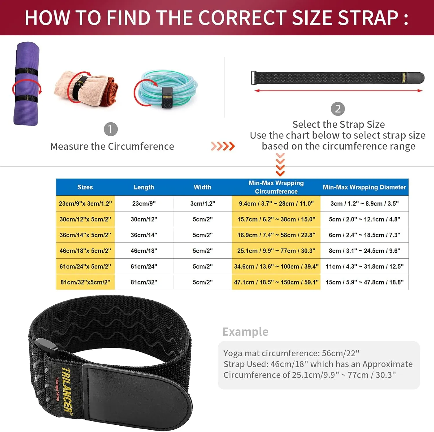 Trilancer Elastic Cinch Straps with Anti-Slip Strips, 32 "x 2" (4 Pack) Multipurpose Hook and Loop Bundling Straps for Hose, Cords, Bike, Luggage, Camping, Yoga Mats