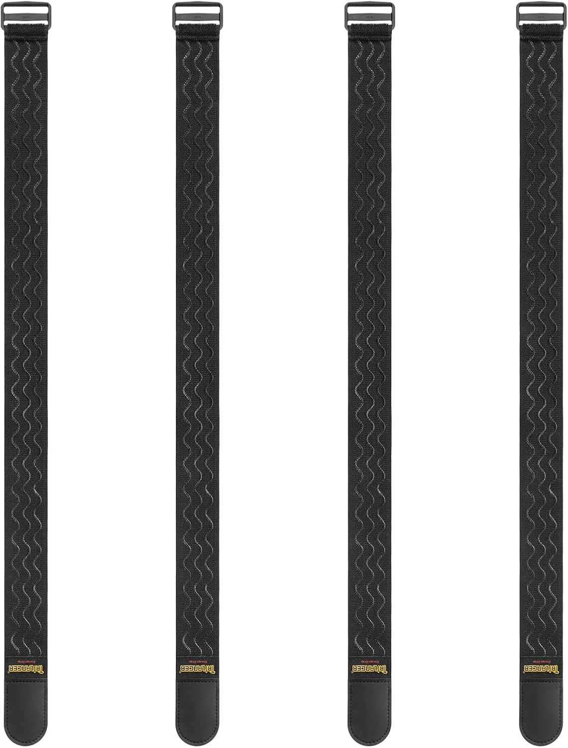 Trilancer Elastic Cinch Straps with Anti-Slip Strips, 32 "x 2" (4 Pack) Multipurpose Hook and Loop Bundling Straps for Hose, Cords, Bike, Luggage, Camping, Yoga Mats