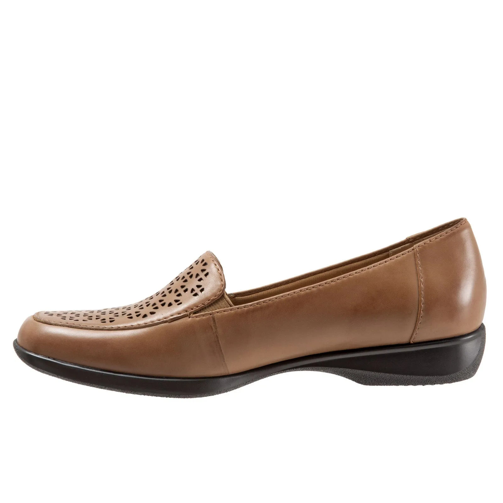 Trotters Jenn Laser T1613-220 Womens Brown Leather Loafer Flats Shoes