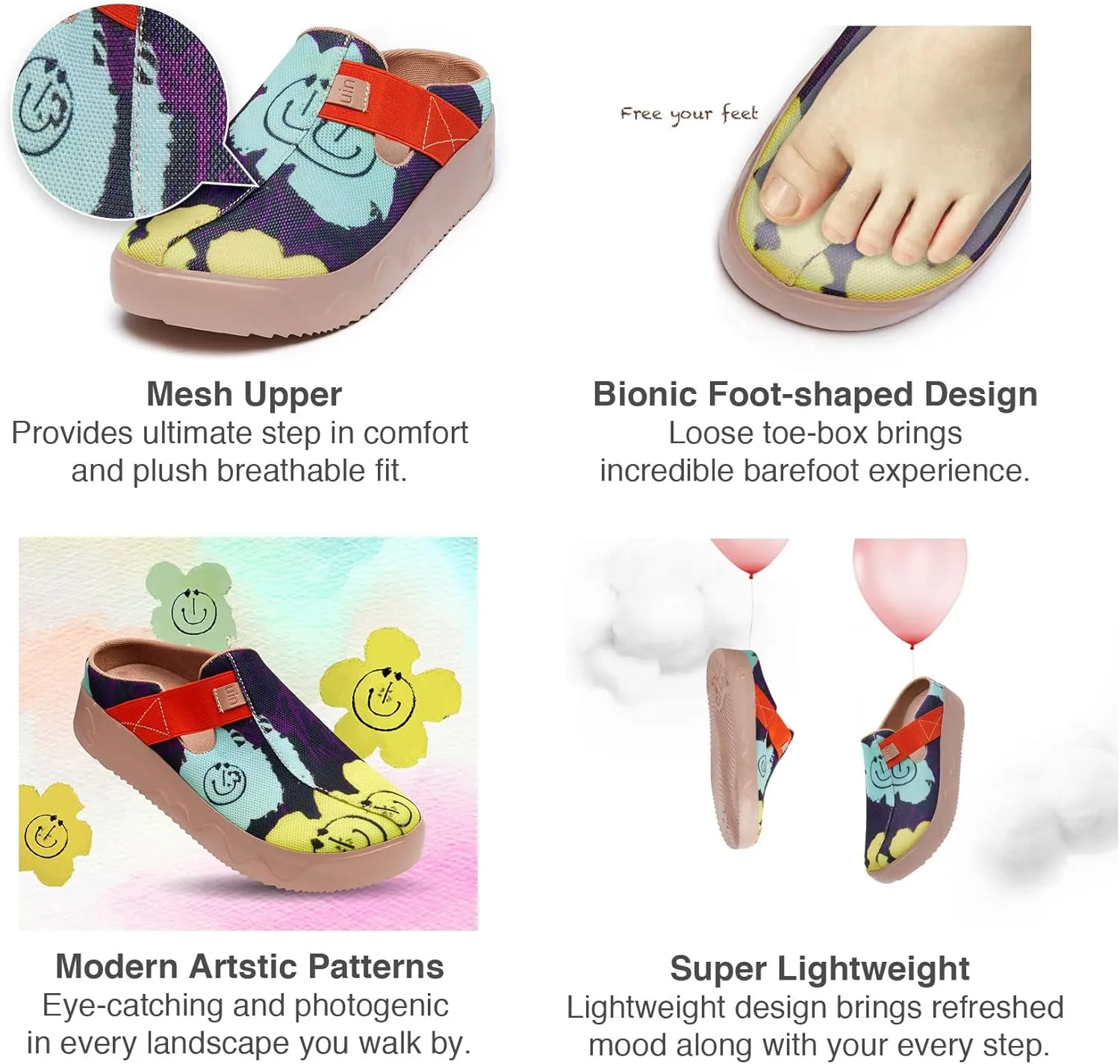 UIN Women's Art Painted Travel Shoes Slip On Casual Loafers Lightweight Comfort Fashion Sneaker Fuerteventura