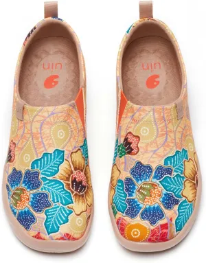UIN Women's Blossom Slip On Shoes Colorful Comfortable Lightweight Art Travel Sneakers Casual Floral Stylish Everyday Loafers