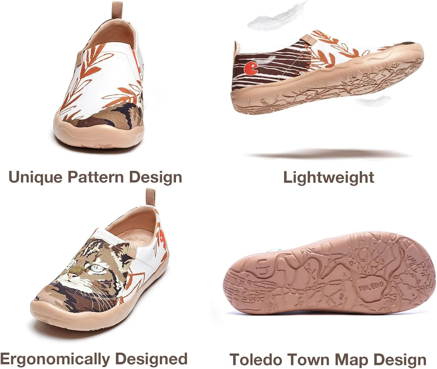 UIN Women's Walking Travel Shoes Slip On Microfiber Casual Loafers Lightweight Comfort Fashion Sneaker Toledo