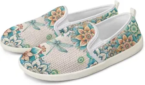 UNICEU Slip On Sneakers for Women Mesh Running Shoes with Anti Slip Rubber Sole,Lightweight Flat Loafers Casual Walking Shoes