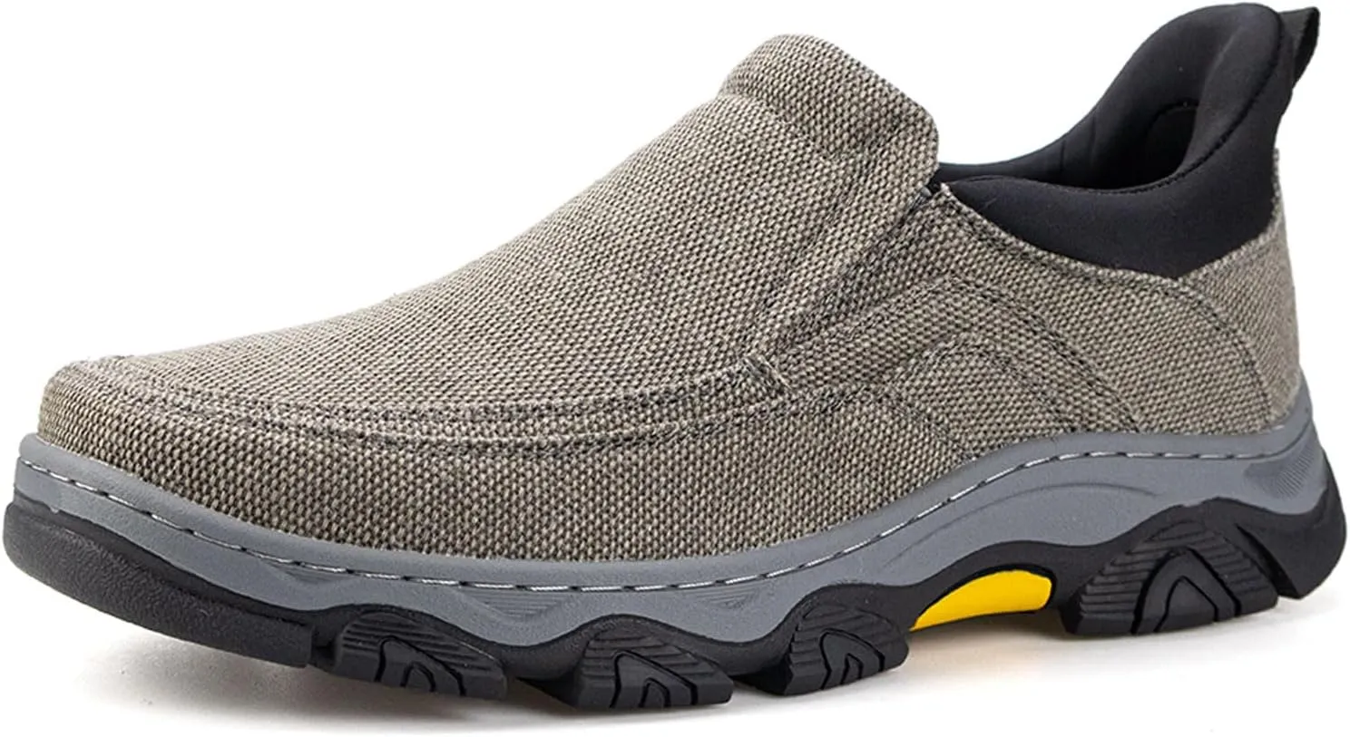 UPIShi Men's Hands Free Slip On Walking Loafer Slip-ins Casual Canvas Lightweight Indoor Outdoor Cushioning Shoes