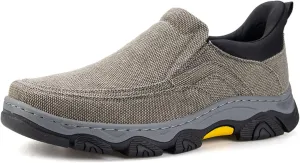 UPIShi Men's Hands Free Slip On Walking Loafer Slip-ins Casual Canvas Lightweight Indoor Outdoor Cushioning Shoes