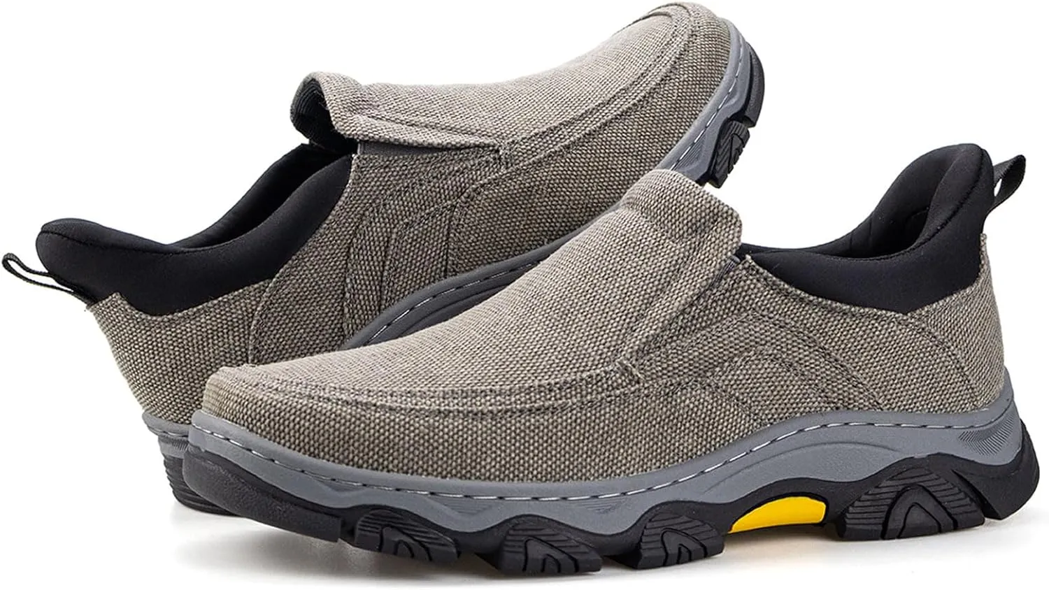 UPIShi Men's Hands Free Slip On Walking Loafer Slip-ins Casual Canvas Lightweight Indoor Outdoor Cushioning Shoes