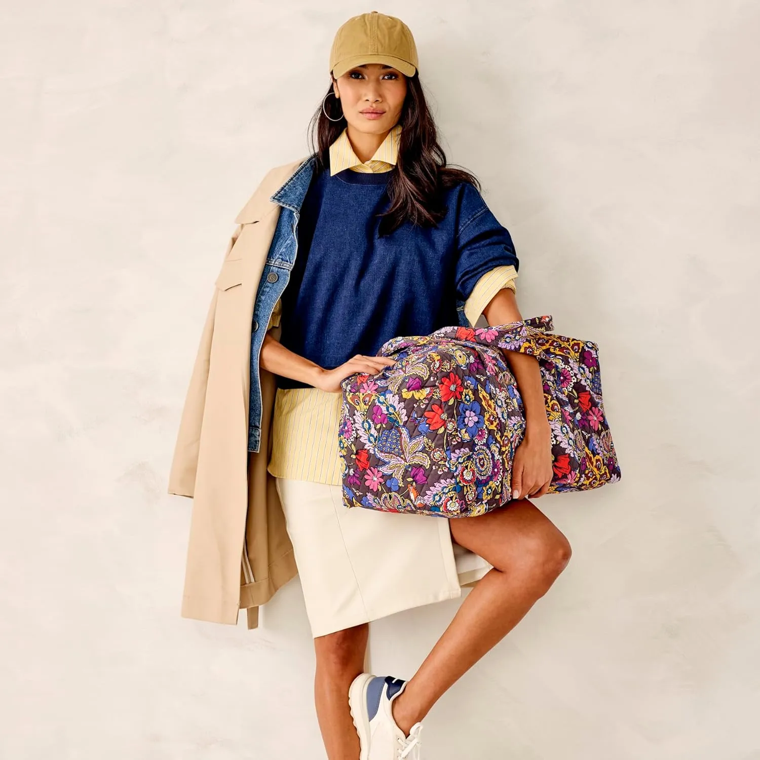 Vera Bradley Women's Premium Cotton Large Original Duffel Travel Bag