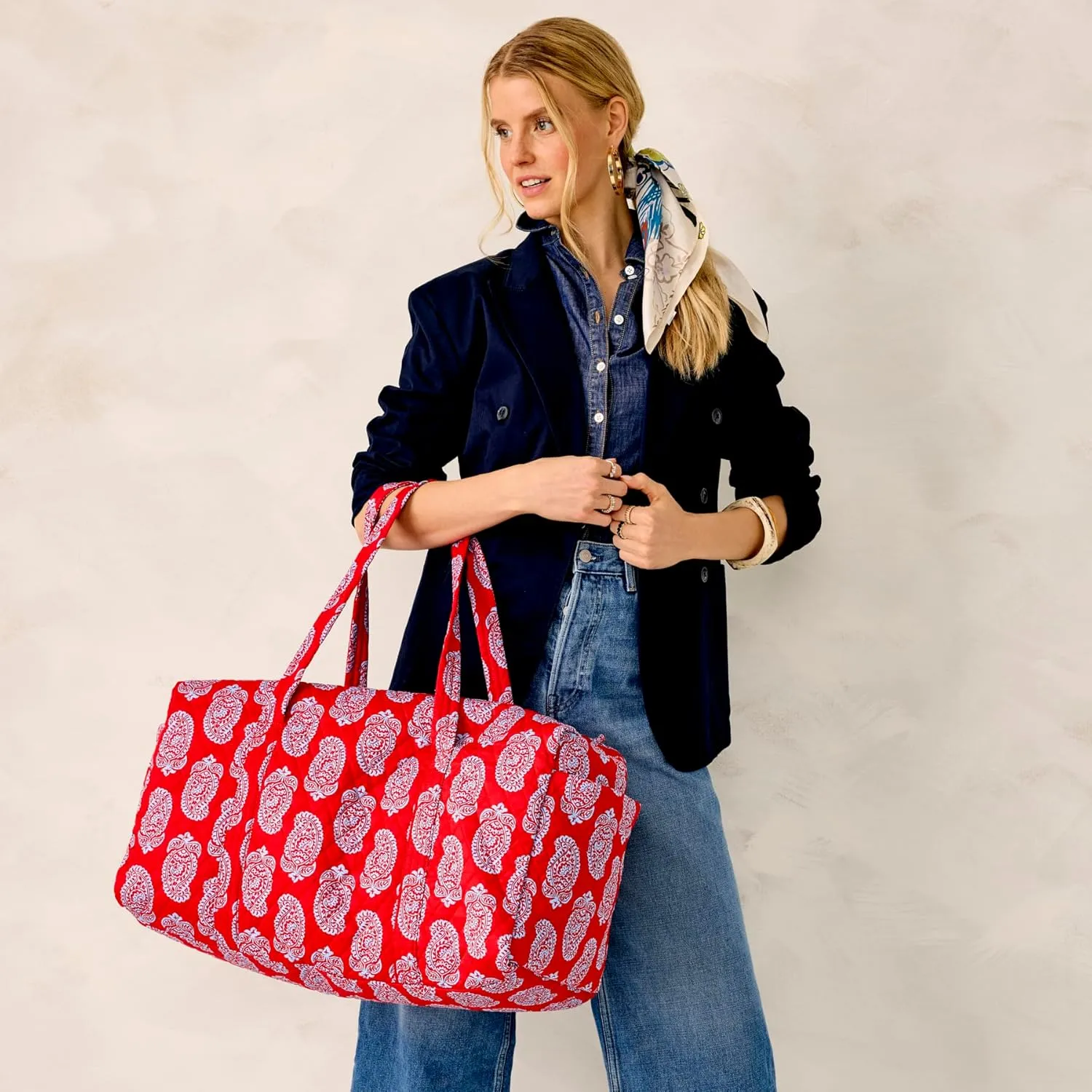 Vera Bradley Women's Premium Cotton Large Original Duffel Travel Bag