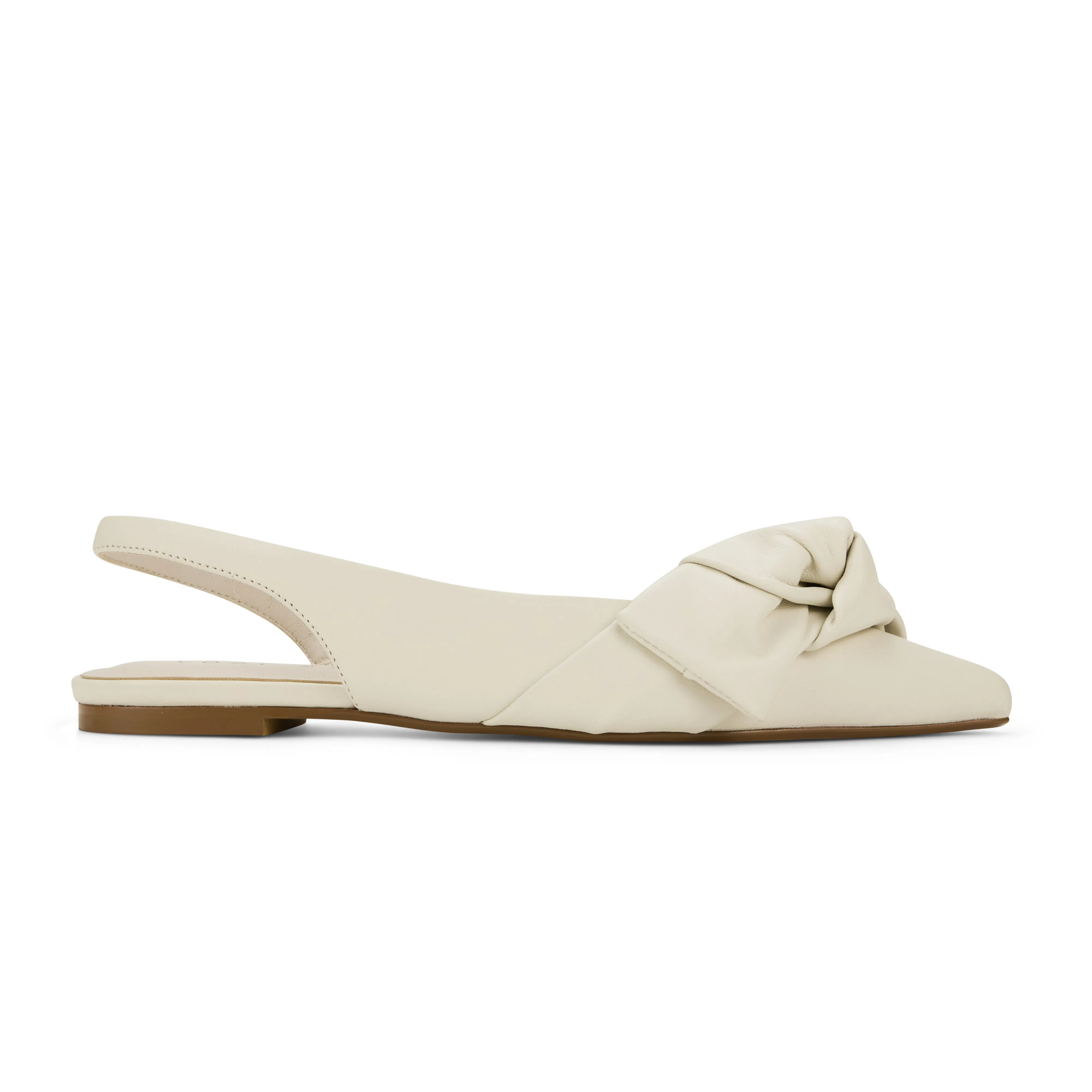 Violet Slingback Flat in Bone Leather