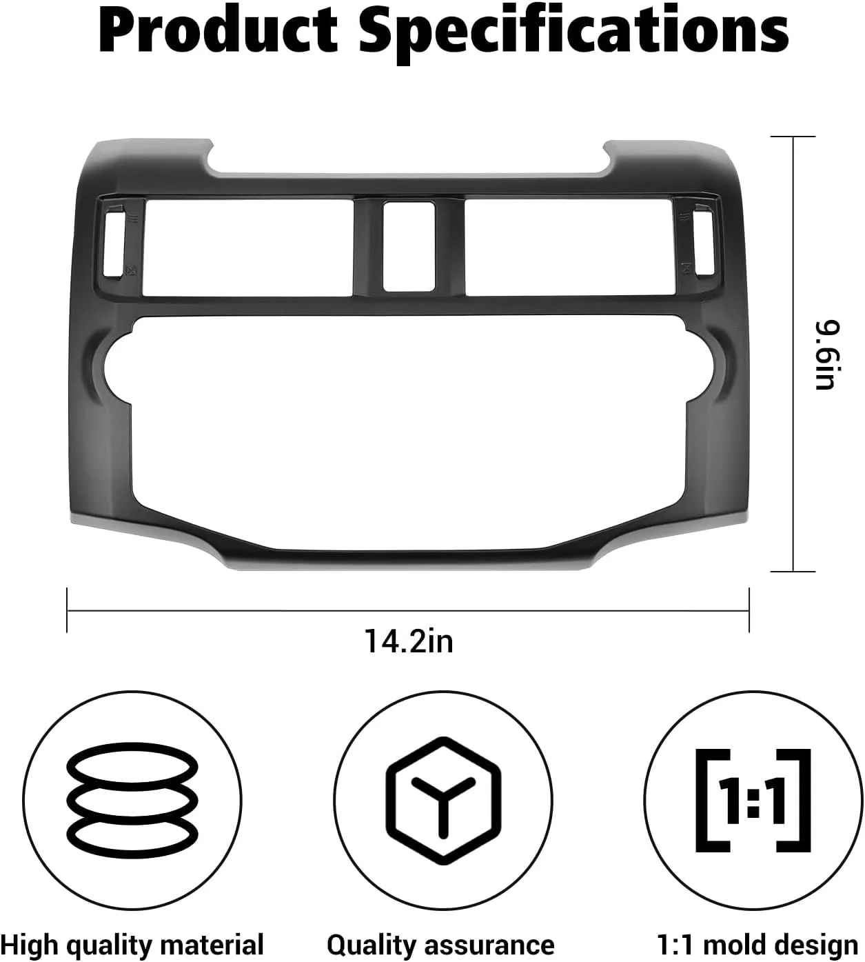 Voodonala for 4Runner Center Console Navigation Panel Cover Interior Antiscrach Antidust Decal Panel Cover for Toyota 4Runner 2010-2019(Matte Black)