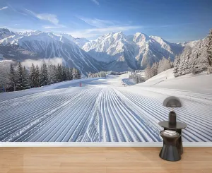Wall Mural Peel & Stick Alpine Ski Area Self-Adhesive Wallpaper Removable Wall Decal Wall Sticker Home Decor for Living Room Bedroom 69"x98"