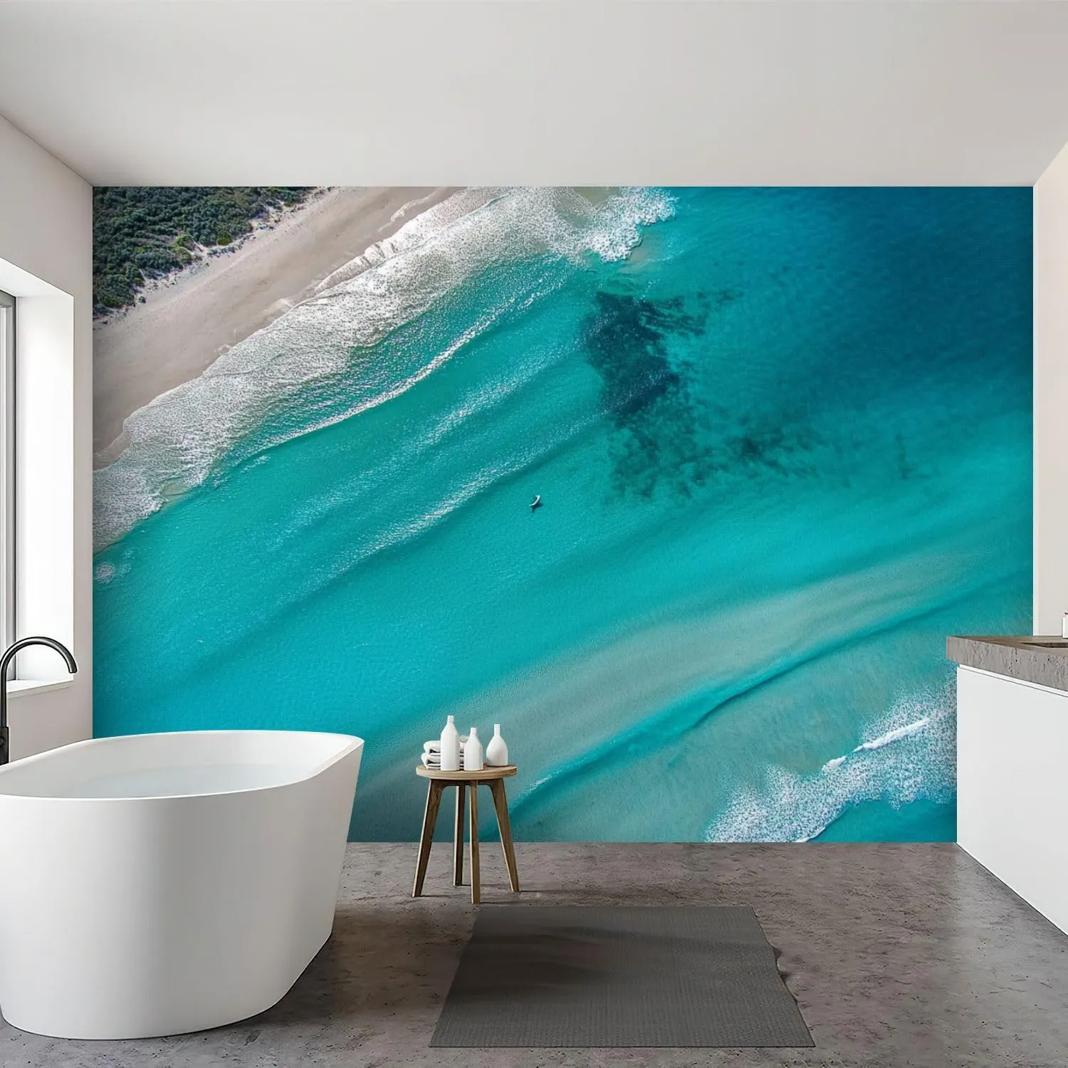 Wall Mural Peel & Stick Noosa Sunrise Scene Beautiful Sand Surfers Water Self-Adhesive Wallpaper Removable Wall Decal Wall Sticker Home Decor for Living Room Bedroom 100"x144"
