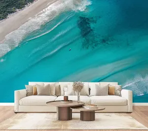 Wall Mural Peel & Stick Noosa Sunrise Scene Beautiful Sand Surfers Water Self-Adhesive Wallpaper Removable Wall Decal Wall Sticker Home Decor for Living Room Bedroom 100"x144"
