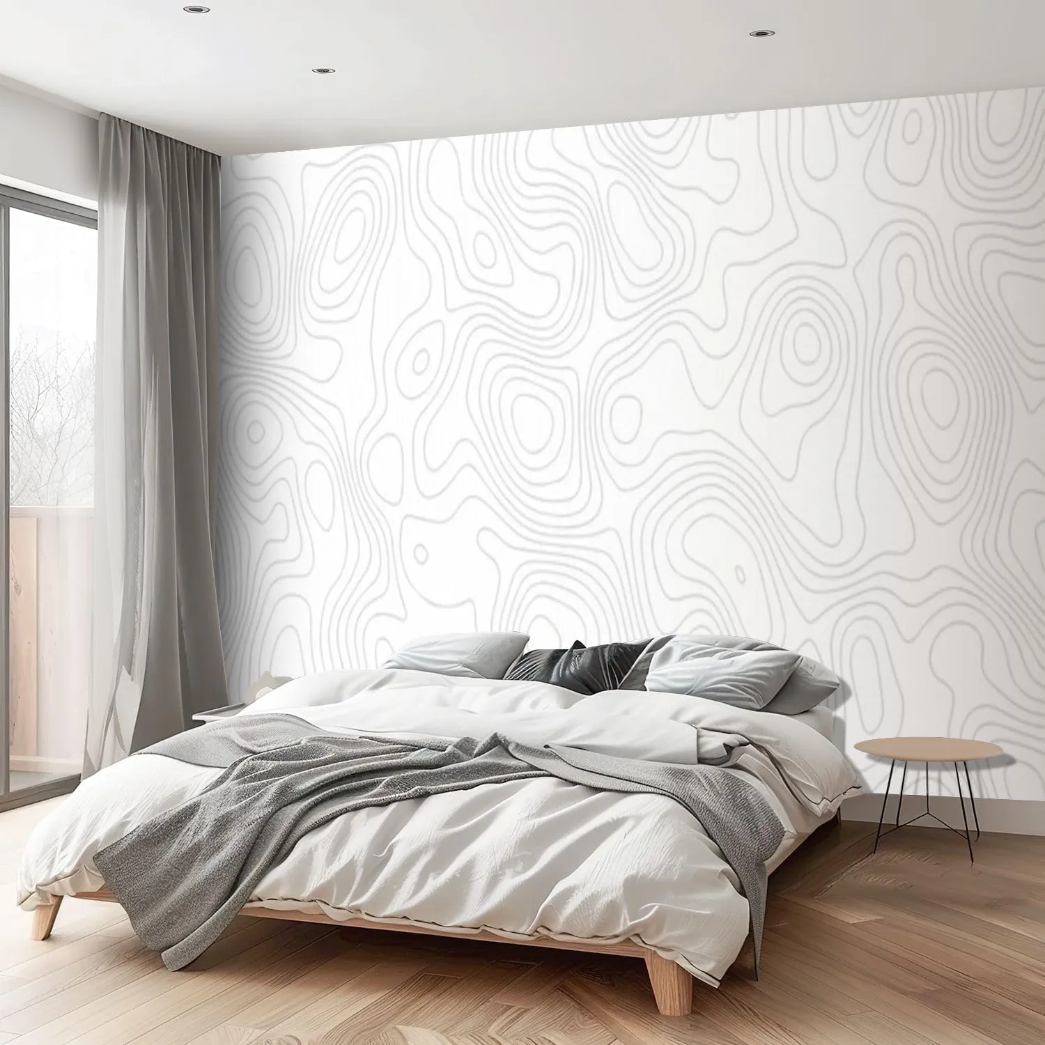 Wall Mural Seamless Pattern Lines Topographic map Geographic Mountain Relief Peel and Stick Wallpaper Removable Self-Adhesive Wall Sticker Wall Decor for Bedroom Living Room Decor 100"x144"