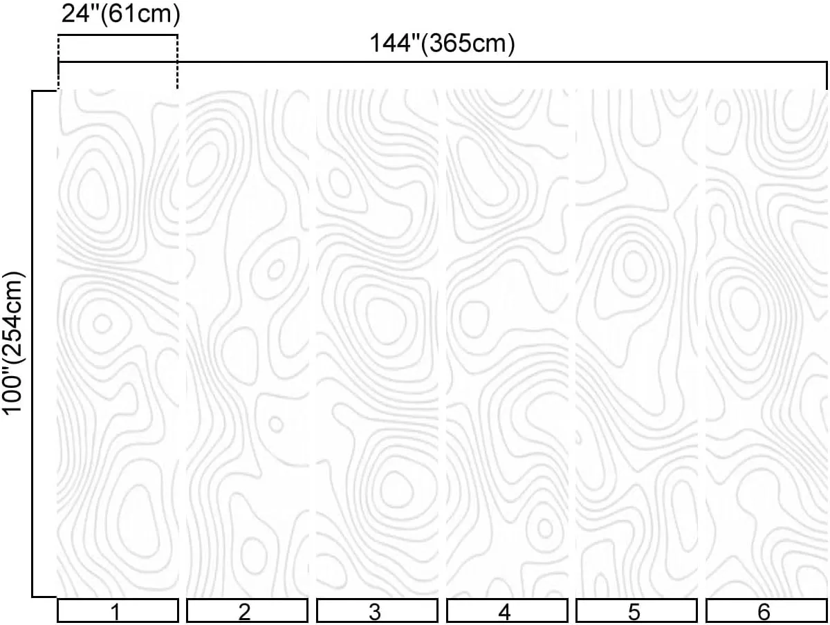 Wall Mural Seamless Pattern Lines Topographic map Geographic Mountain Relief Peel and Stick Wallpaper Removable Self-Adhesive Wall Sticker Wall Decor for Bedroom Living Room Decor 100"x144"