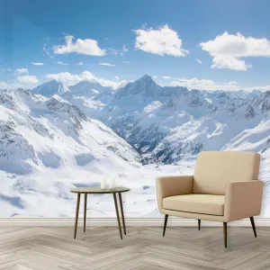 Wall Mural Snow Capped Mountain View Alps Jungfrau Switzerland Self Adhesive Wallpaper Peel & Stick Wall Decal Sticker Poster Home Decor for Bedroom Living Room Bathroom 69"x98"