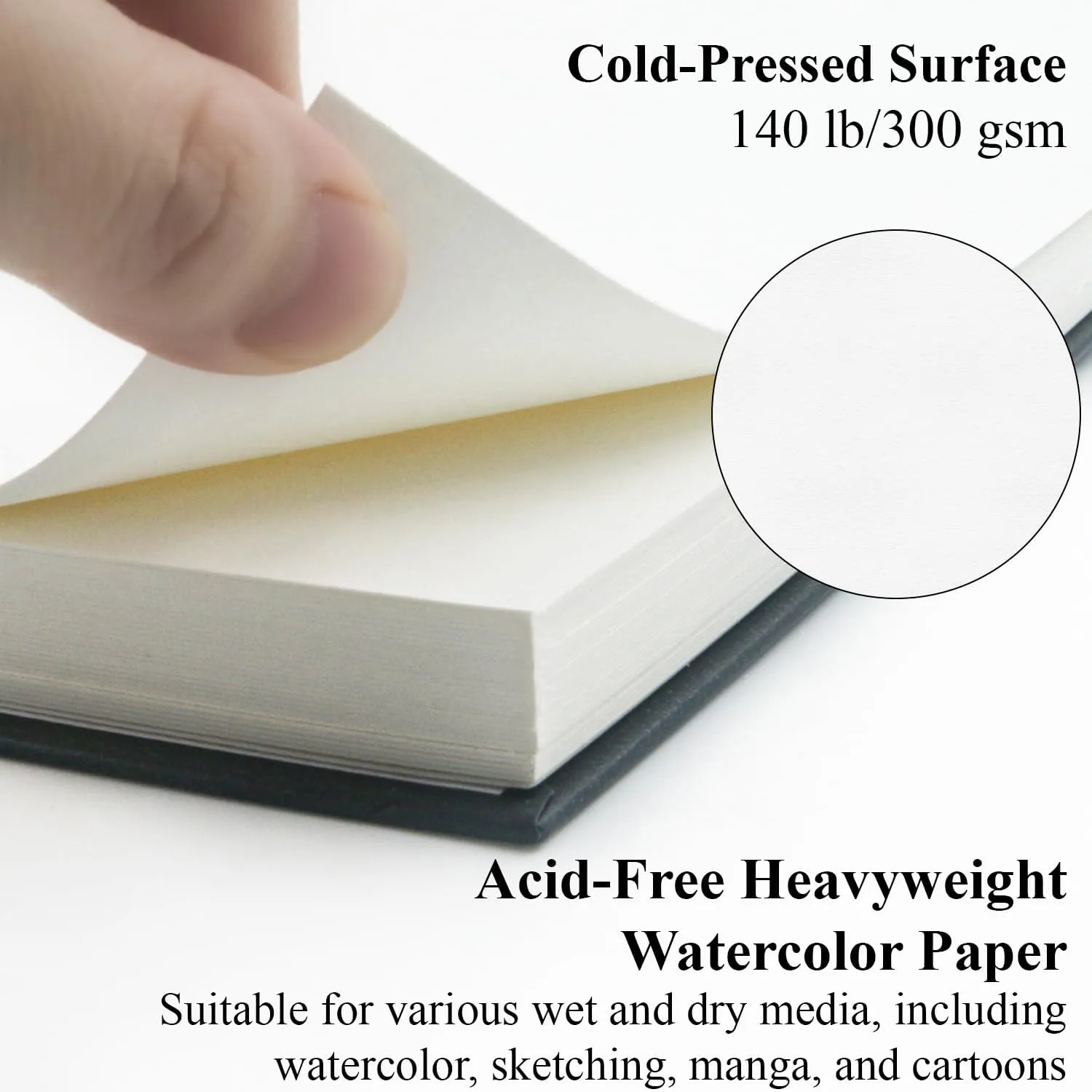 Watercolor Sketchbook 10"x12", 32 Sheets (64 Pages) Water Color Paper, 140lb/300gsm Watercolor Paper, Spiral Hardcover Watercolor Notebook.