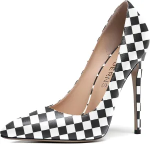 WAYDERNS Women's Evening Pointed Toe Matte Slip On Dress Stiletto High Heel Pumps Shoes 4.7 Inch