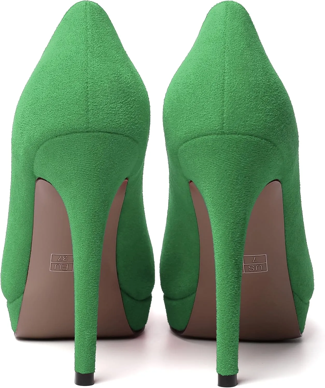 WAYDERNS Womens Pointed Toe Suede Evening Dress Solid Platform Slip On Stiletto High Heel Pumps Shoes 4.7 Inch