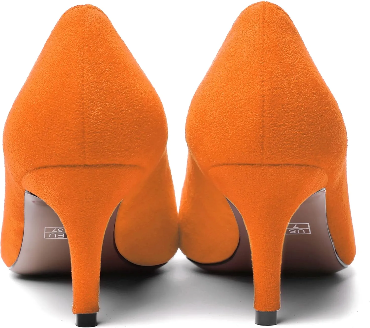 WAYDERNS Womens Pointed Toe Suede Solid Slip On Wedding Dress Stiletto Mid Heel Pumps Shoes 2.5 Inch