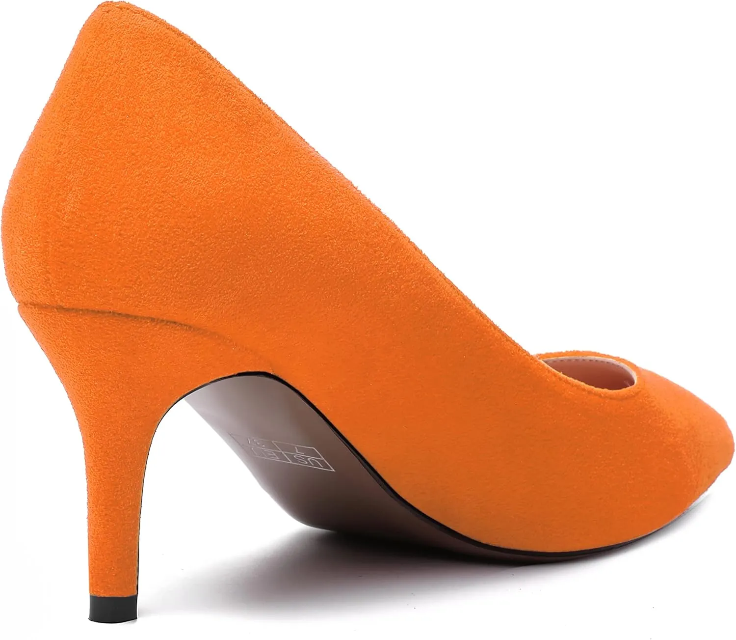 WAYDERNS Womens Pointed Toe Suede Solid Slip On Wedding Dress Stiletto Mid Heel Pumps Shoes 2.5 Inch