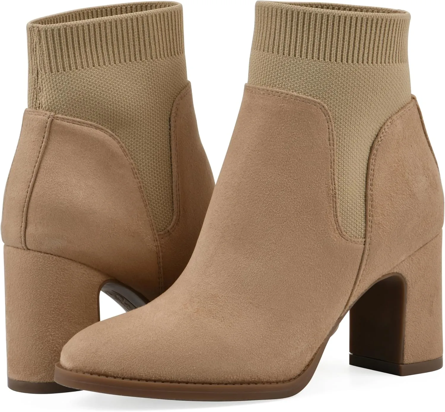 WHITE MOUNTAIN Women's Grapery Block Heel Sock Bootie