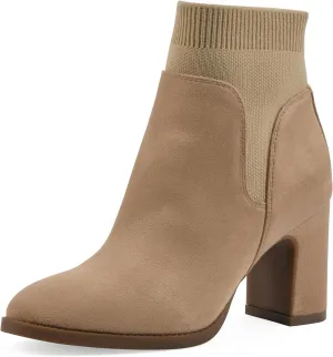 WHITE MOUNTAIN Women's Grapery Block Heel Sock Bootie