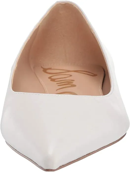 White Slip Flats Pointed On Toe Ballet Leather Stacey Edelman Functional design End-to-end encryption Sam Shoes