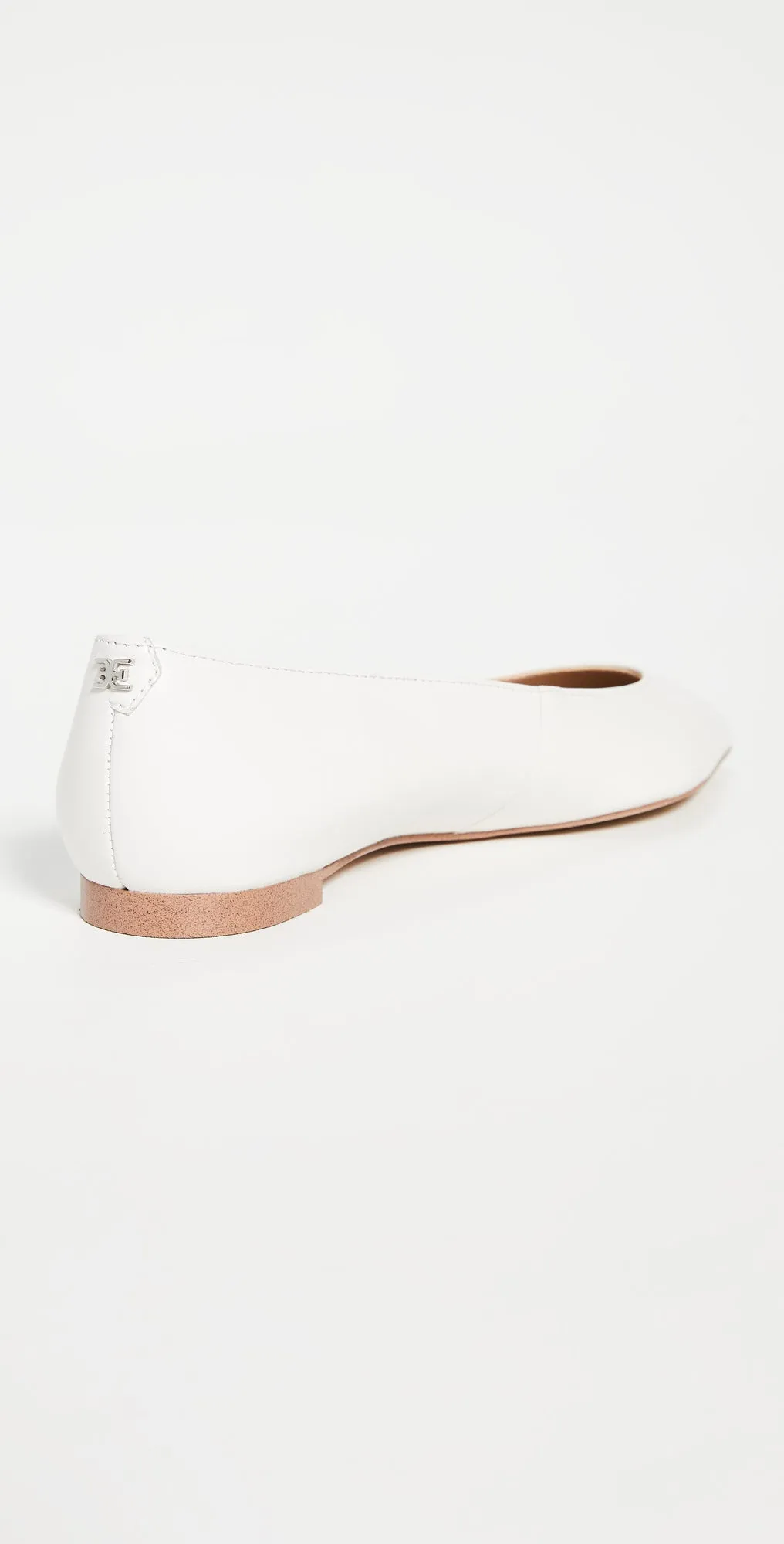 White Slip Flats Pointed On Toe Ballet Leather Stacey Edelman Functional design End-to-end encryption Sam Shoes