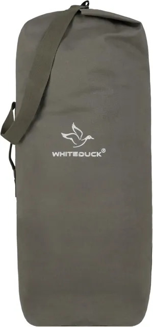WHITEDUCK Top Load Canvas Folding Duffel Bag, Water Resistant Army Style Shoulder Bag for Men and Women- Gym, Sports, Travel, Hiking, Camping, Backpacking (Small 21" x 36",Olive)