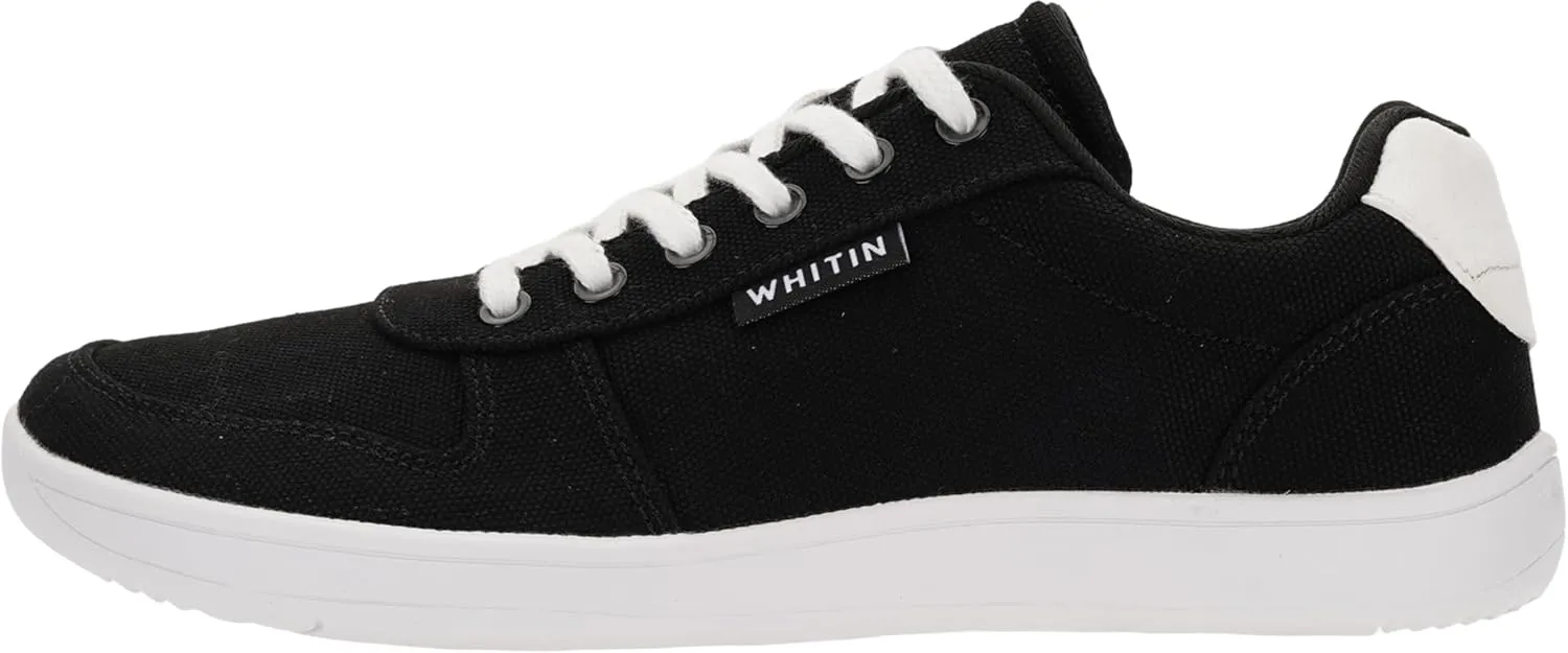 WHITIN Wide Toe Box Barefoot Sneakers for Women | Lightweight Canvas Minimalist Shoes