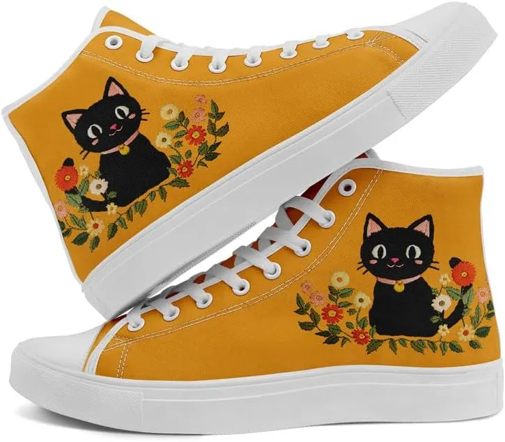 Womens Canvas Shoes High Top Sneakers Lace up Casual Trainers Plimsoles Flat Shoes