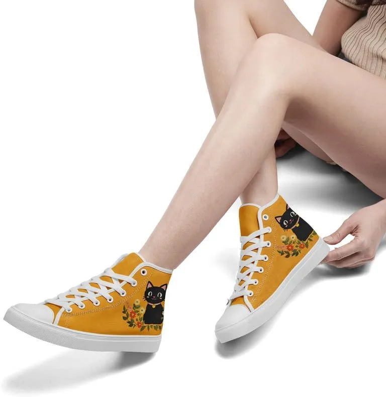 Womens Canvas Shoes High Top Sneakers Lace up Casual Trainers Plimsoles Flat Shoes