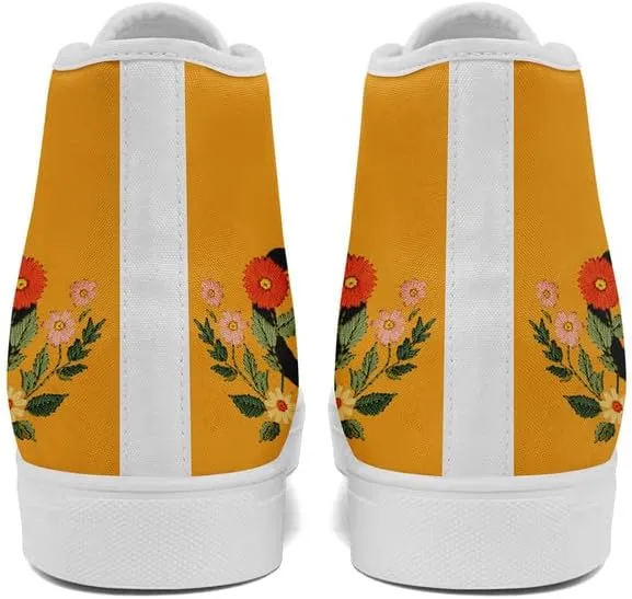 Womens Canvas Shoes High Top Sneakers Lace up Casual Trainers Plimsoles Flat Shoes